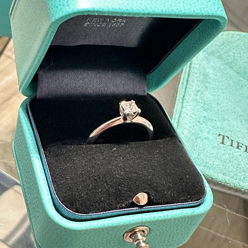 Tiffany & Co. Lady's Platinum-Diamond Engagement Ring .32 CT. 950 Platinum